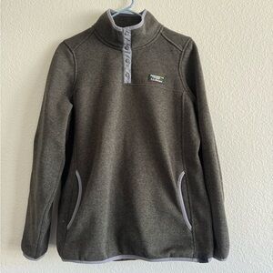 L.L.Bean Sweater Fleece Pullover, Snap-Placket Dark Green
